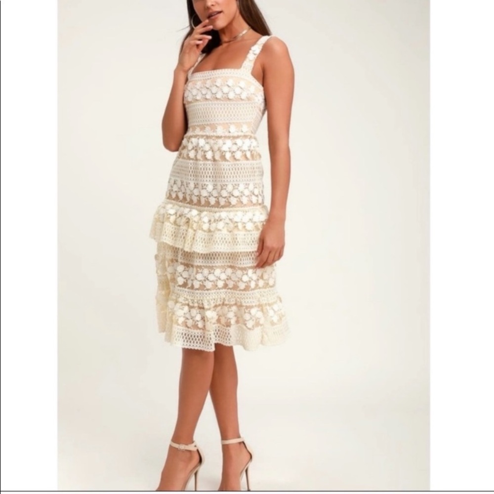 Lulus White Lace Dress